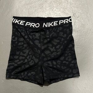 Nike Pro Black and Gray Patterned Shorts